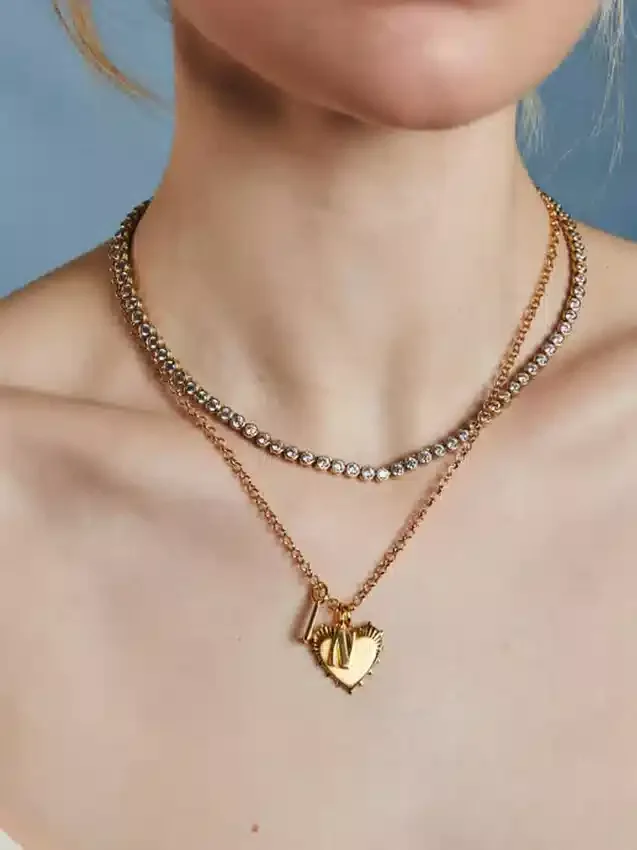 Naszyjnik tenisowy Hart z oprawą bezel