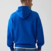 Niebieska bluza z kapturem z grubej dzianiny frotte z logo