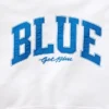 Niebieska bluza z kapturem z grubej dzianiny frotte z logo