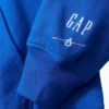Niebieska bluza z kapturem z grubej dzianiny frotte z logo