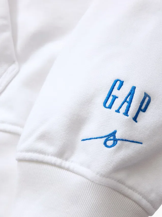 Niebieska bluza z kapturem z grubej dzianiny frotte z logo