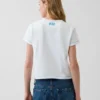 Niebieski T-shirt o luźnym kroju