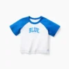 Niebieski T-shirt z raglanowymi rękawami dla niemowląt i Maluchów