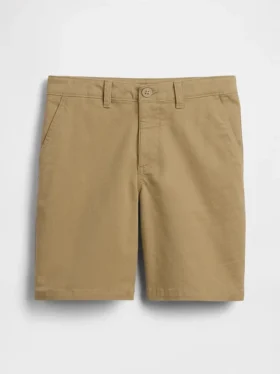 Nowoczesne szorty dziecięce w stylu mundurka w kolorze khaki