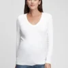 Nowoczesny T-shirt odzieży ciążowej z dekoltem w serek