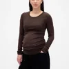 Nowoczesny T-shirt odzieży ciążowej z okrągłym dekoltem