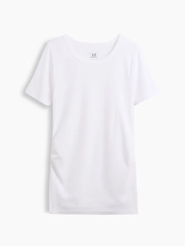 Nowoczesny T-shirt odzieży ciążowej z okrągłym dekoltem