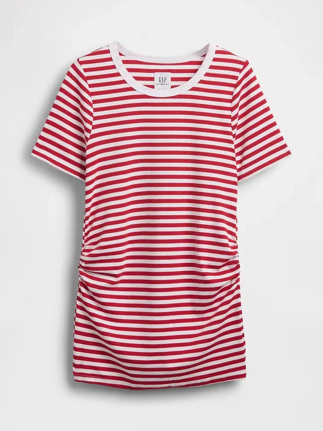 Nowoczesny T-shirt odzieży ciążowej z okrągłym dekoltem