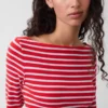 Nowoczesny T-shirt z dekoltem w łódkę