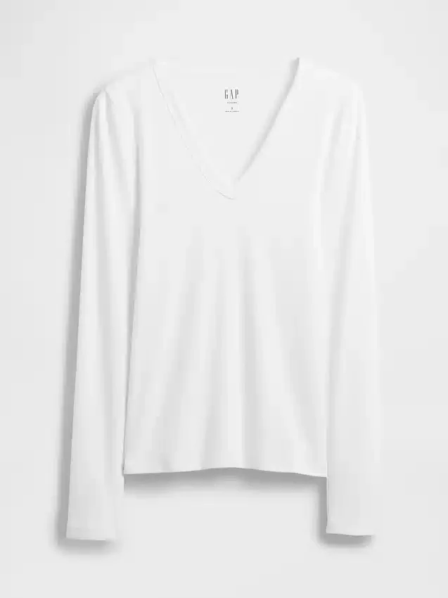 Nowoczesny T-shirt z dekoltem w serek