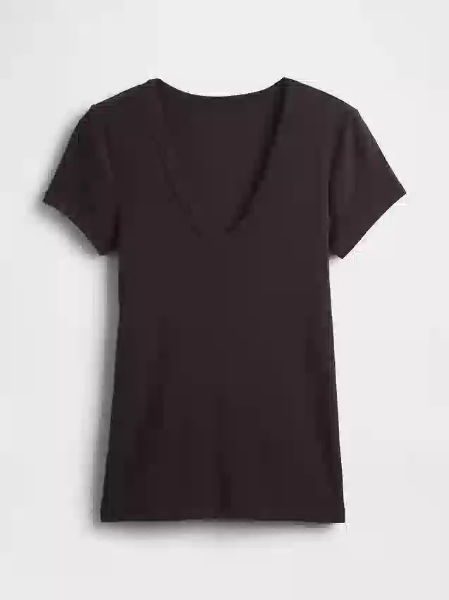 Nowoczesny T-shirt z dekoltem w serek