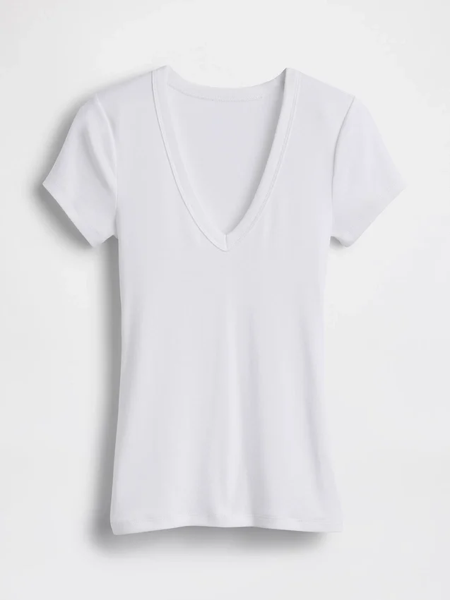 Nowoczesny T-shirt z dekoltem w serek