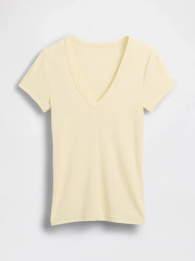 Nowoczesny T-shirt z dekoltem w serek