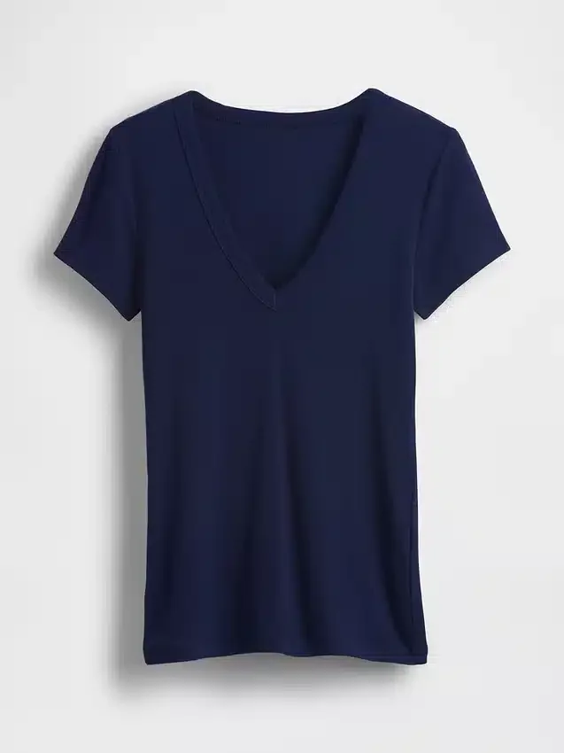 Nowoczesny T-shirt z dekoltem w serek