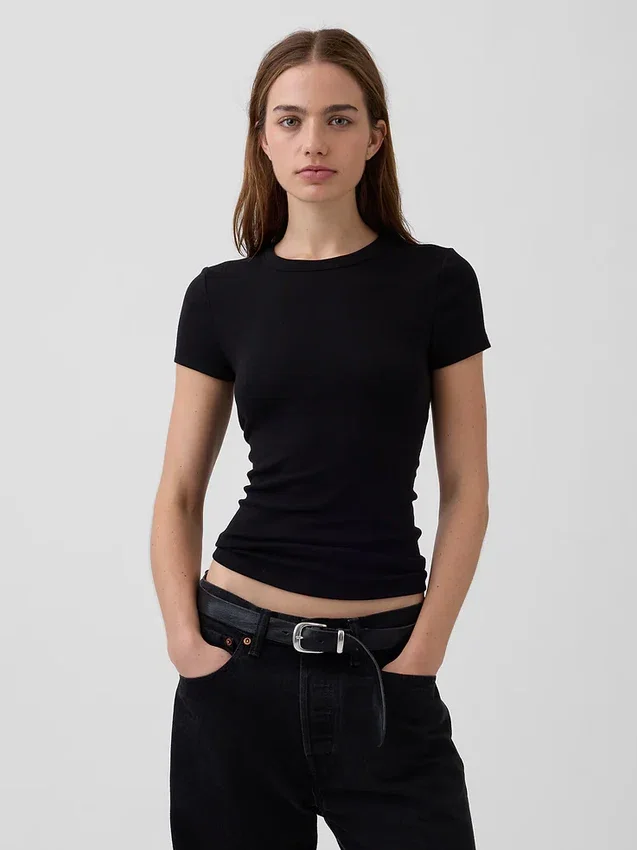 Nowoczesny T-shirt z okrągłym dekoltem