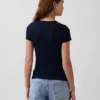 Nowoczesny T-shirt z prążkowanej dzianiny