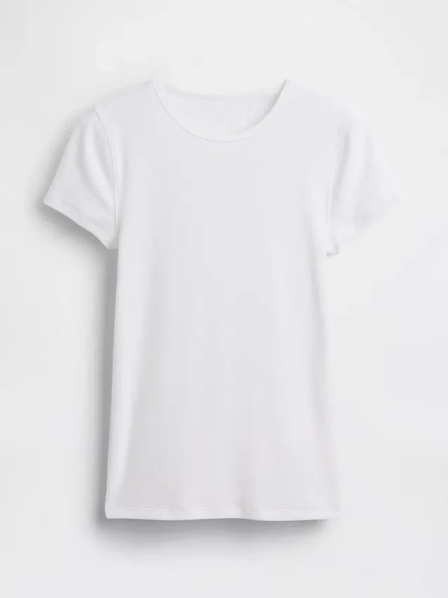 Nowoczesny T-shirt z prążkowanej dzianiny