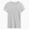Nowoczesny T-shirt z prążkowanej dzianiny