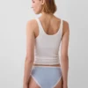 Organiczne, elastyczne bawełniane bikini z koronkową lamówką