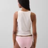 Organiczne, elastyczne bawełniane bikini z koronkową lamówką