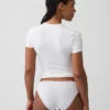 Organiczne, elastyczne bawełniane bikini z koronkową lamówką