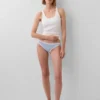 Organiczne, elastyczne bawełniane bikini z koronkową lamówką