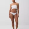 Organiczne, elastyczne bawełniane bikini z koronkową lamówką