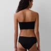 Organiczny, elastyczny bawełniany biustonosz bandeau z koronkową lamówką