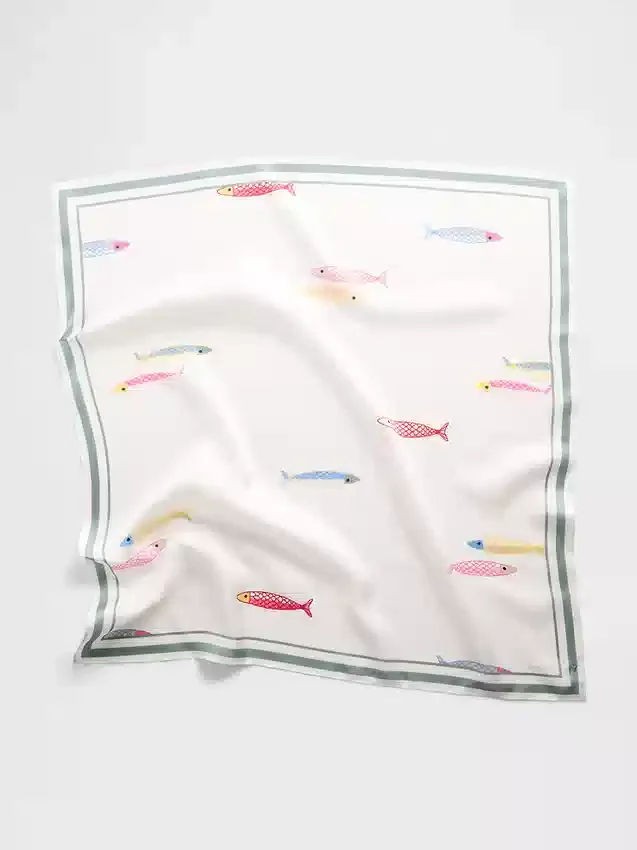 Oversizowa bandana ze 100% jedwabiu