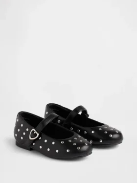 Płaskie buty typu mary jane z ćwiekami dla małych dzieci