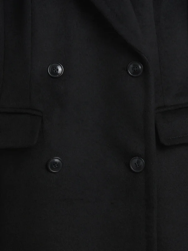 Płaszcz typu chesterfield z mieszanki wełny
