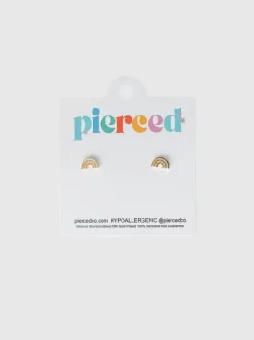 Pierced Co Klasyczne kolczyki z tęczowymi zakrętkami