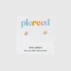 Pierced Co – małe klasyczne kolczyki z motywem kwiatowym z zakrętką