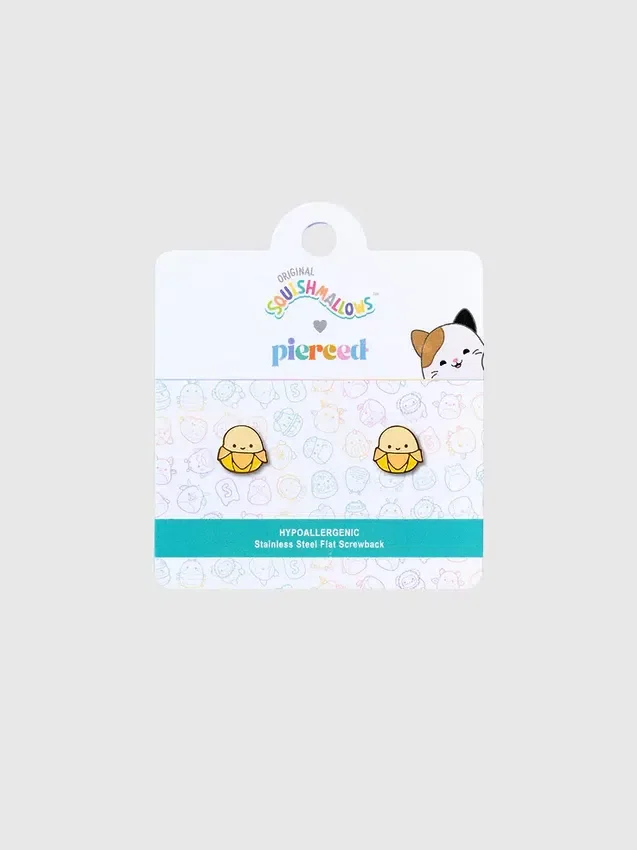 Pierced Co Squishmallows – kolczyki z zakrętką z motywem Junie