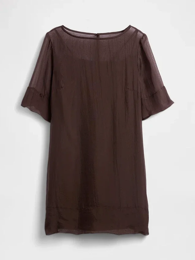 Przezroczysta mini sukienka z organzy