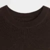 Przezroczysty sweter-body z prążkowanym splotem