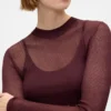 Przezroczysty sweter z wysokim kołnierzem