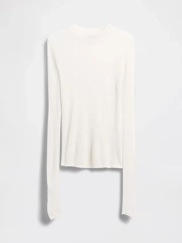 Przezroczysty sweter z wysokim kołnierzem
