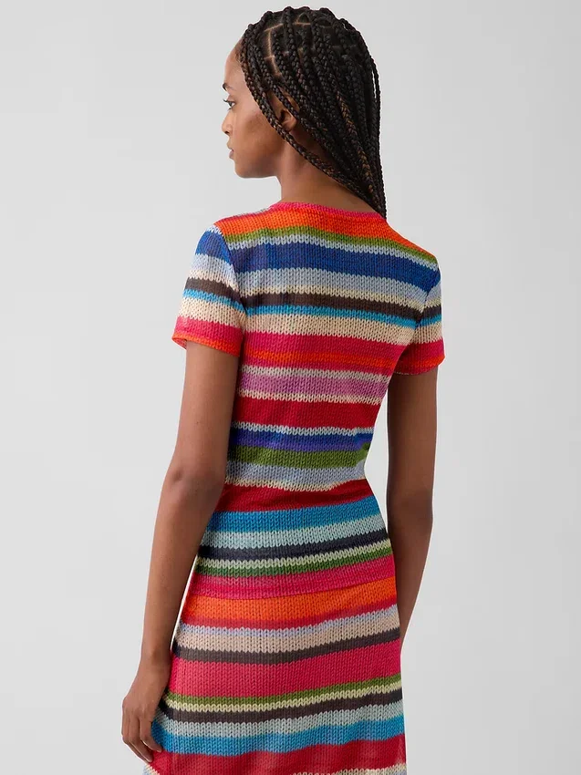 Przezroczysty T-shirt Gapstudio z wzorem „Happy Stripe”