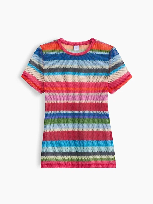 Przezroczysty T-shirt Gapstudio z wzorem „Happy Stripe”