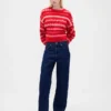 Puszysty sweter oversize z okrągłym dekoltem