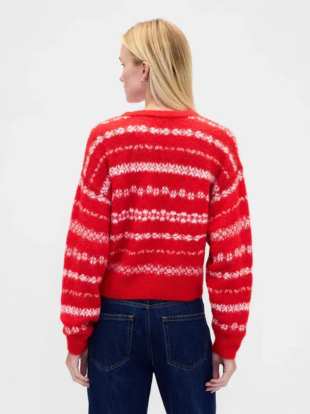 Puszysty sweter oversize z okrągłym dekoltem