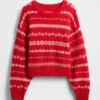 Puszysty sweter oversize z okrągłym dekoltem