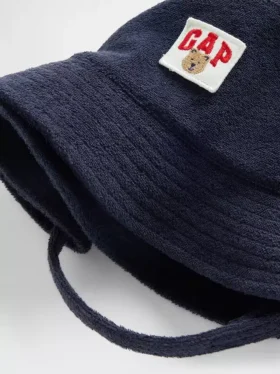 Ręcznikowa czapka z daszkiem dla niemowląt i maluchów z logo Brannan Bear