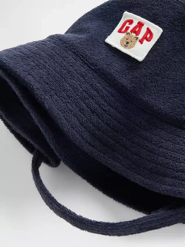 Ręcznikowa czapka z daszkiem dla niemowląt i maluchów z logo Brannan Bear