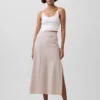 Spódnica maxi typu slip z mieszanki lnu