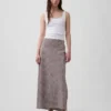 Spódnica maxi typu slip z mieszanki lnu