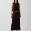 Spódnica maxi typu slip z mieszanki lnu