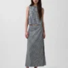Spódnica maxi typu slip z mieszanki lnu