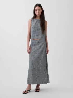 Spódnica maxi typu slip z mieszanki lnu